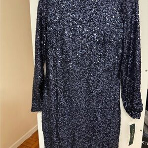 Elegant Navy Sequin Dress